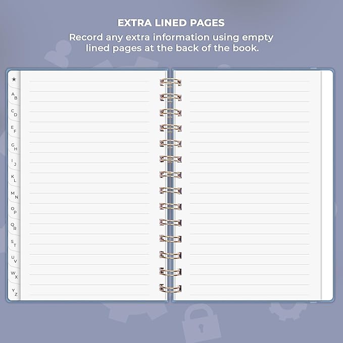 Clever Fox Password Book Spiral – Internet Address & Password Organizer - Image 6