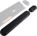 Wrist Rest for Keyboard and Mouse, Ergonomic Memory Foam Keyboard Set with Non-Slip Base, Soft Arm Cushion & Palm Support for Office, Home, Gaming & Laptop Typing, Reduces Fatigue & Strain, Black