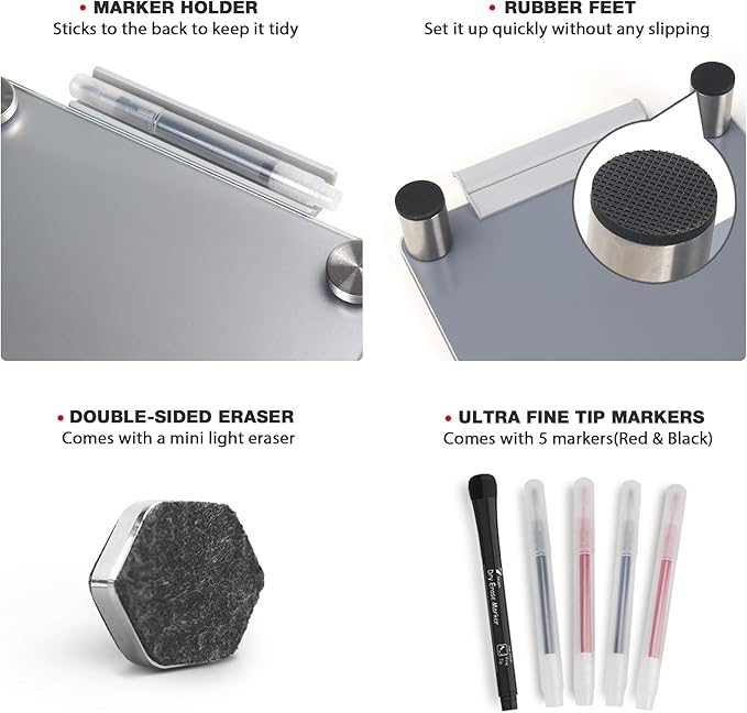 Silver Metallic Glossy Mirror Small Whiteboard - Image 5