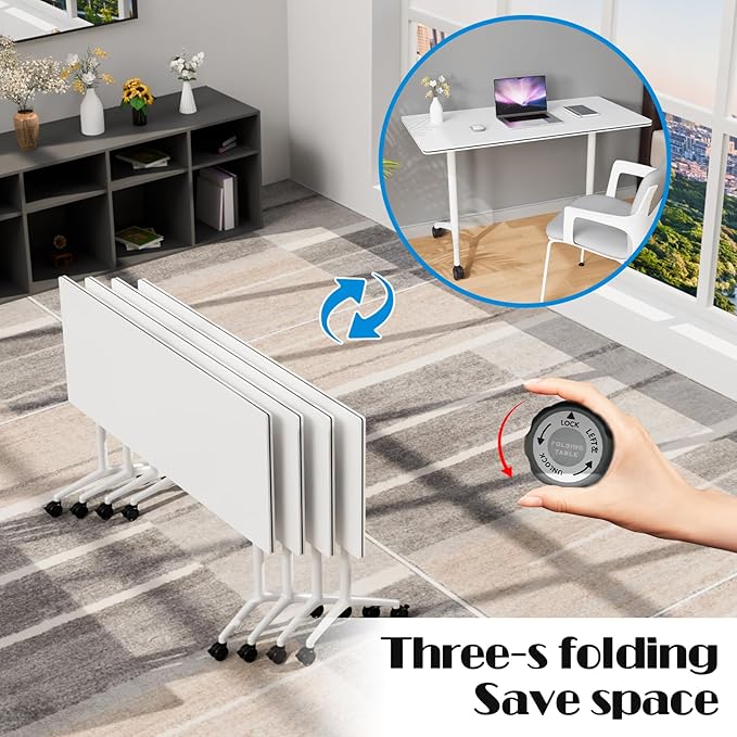Conference Table Flip Top Mobile Conference Room Tables, Folding Conference - Image 4