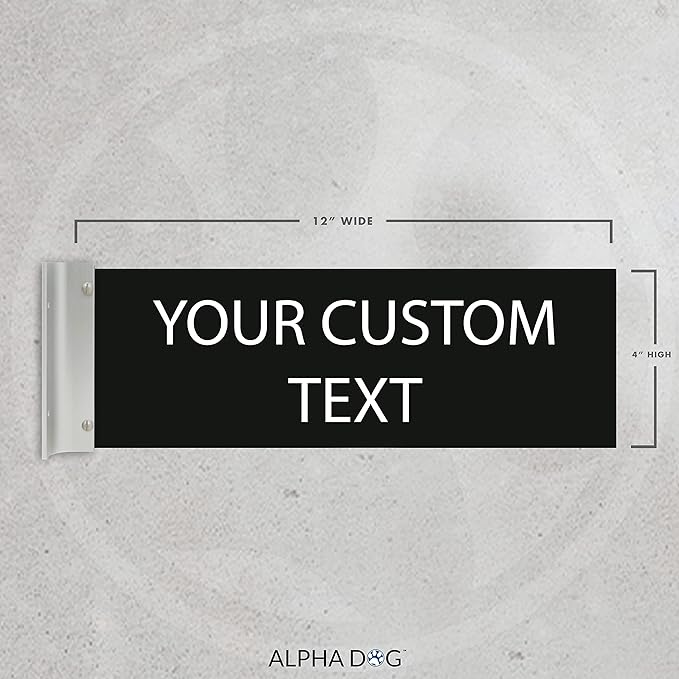 ALPHA DOG SIGNS Custom Projecting Hallway Nameplate, Personalized 2-Line Text - Image 2