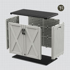 patiowell resin outdoor storage cabinet, 26 cu.ft horizontal showing dimensions