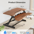 JYLH JOYSEEKER Standing Desk Converter 32 inch, Height Adjustable Sit Stand - Image 6