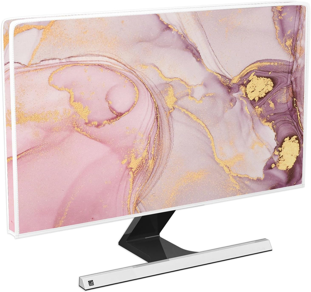 Baocicco Pink Gold Marble Waterproof Screen TV Cover 58, 60 Inch Decorative