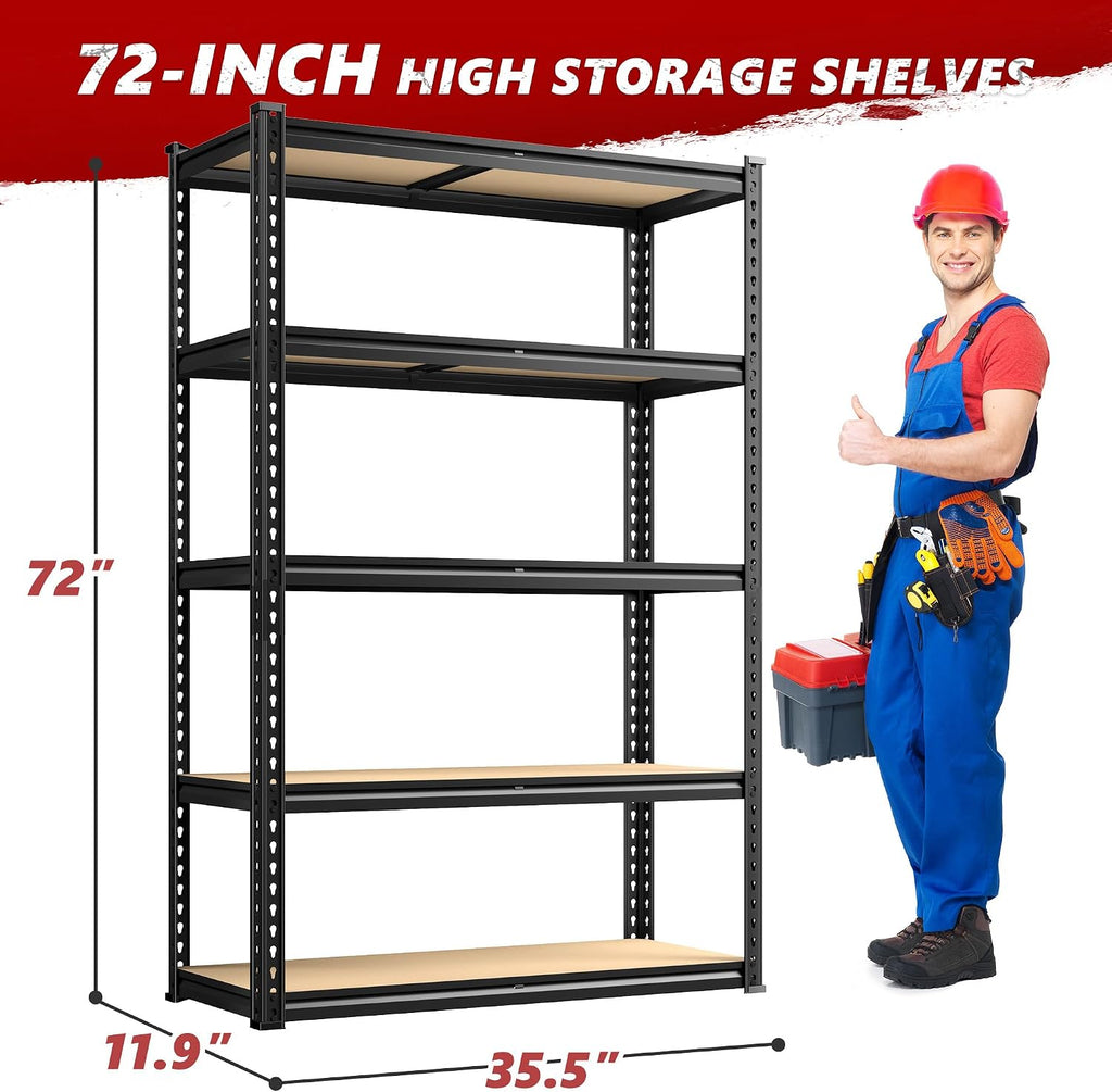 reibii 2400 lbs garage shelving for basement, adjustable, close-up detail