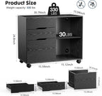 dumos 3 drawer rolling file cabinet, wood printer shown in use