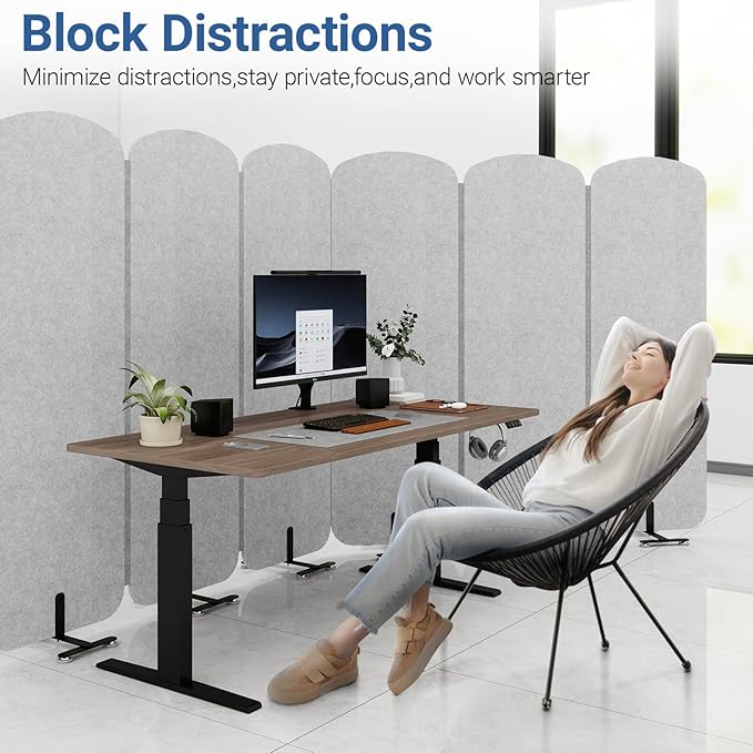 Natwind 5 Panel 122.8 x 71 in Office Room Privacy Protect Space Divider - Image 7