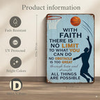 Vintage Christian Basketball Metal Sign – Faith Motivational Wall Art - Image 2