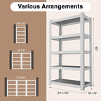 WORKPRO House 5-Tier Shelving Unit, 3000lbs Adjustable Storage Shelves - Image 2
