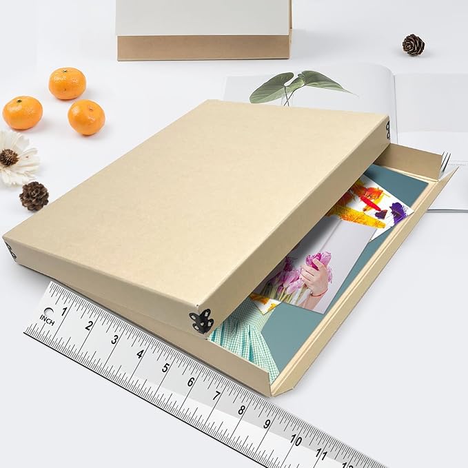 Lineco Museum Storage Box Tan, Archival Boxboard, Drop-Front Design - Image 3