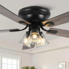 52 inch vintage flush mount ceiling fan with, main product view