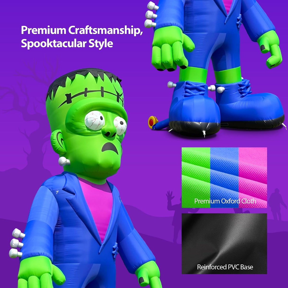 26' Giant Halloween Inflatable Frankenstein with Powerful Blower, Blow Up...