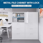 PEUKC 3-Drawer Metal File Cabinet, Lateral Vertical Filing Cabinets - Image 8