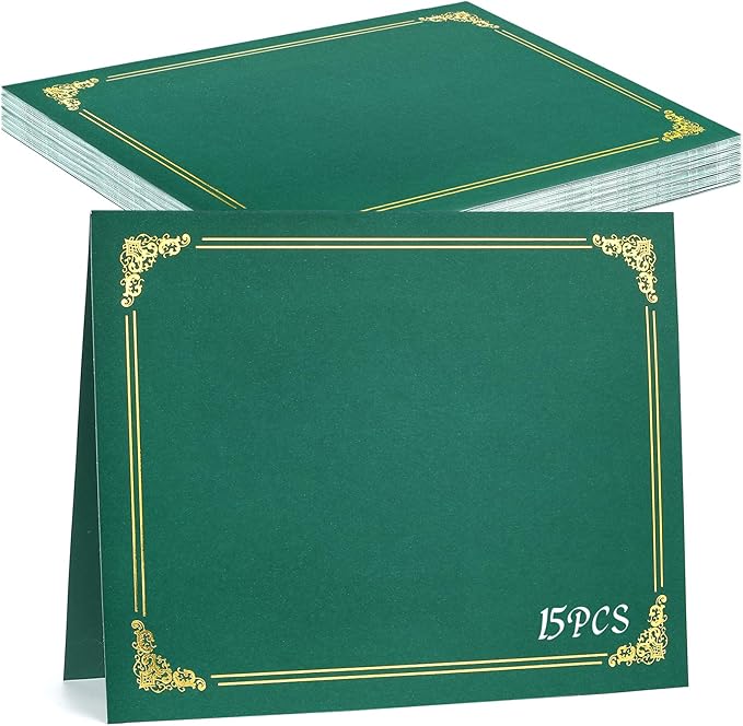 gisgfim 15Pcs Certificate Holders Diploma Covers Single Sided Gold Foil Border by gisgfim