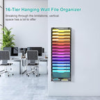 VEESUN Wall File Organizer, 16-Tier Mesh File Holder, Vertical Document Rack - Image 4