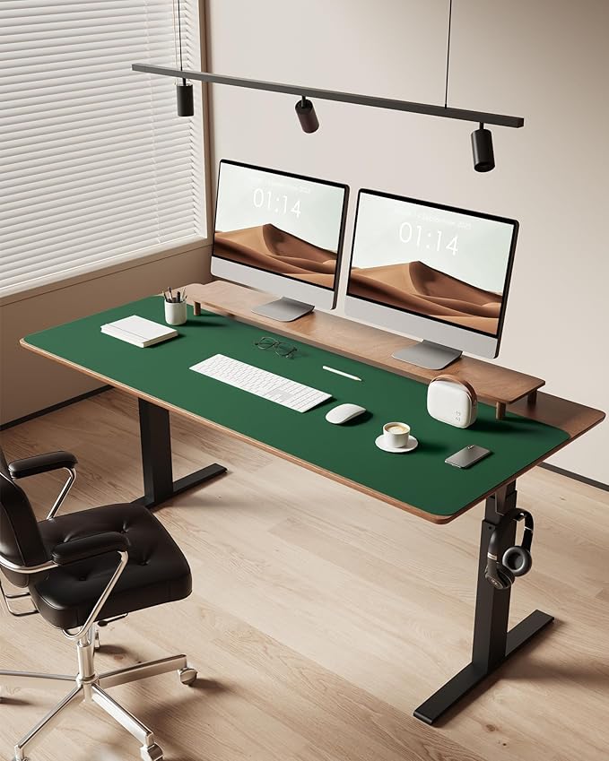 YSAGi Leather Desk Pad Protector, Office Desk Mat, Large Mouse Pad, Non-Slip PU - Image 3