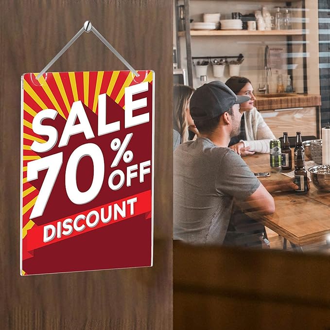 PecMuikee Acrylic Sign Holder 8.5x11, Wall Mount Acrylic Sign Holder and - Image 2