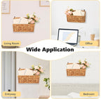 2 Pcs Woven Mail Holder Wall Mount Basket Rattan Wall Letter Holder Wicker - Image 4