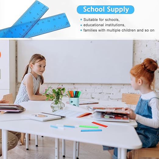 Zonon 100 Pcs 6 Inch Rulers Bulk Plastic Flexible Small Straight Rulers - Image 6