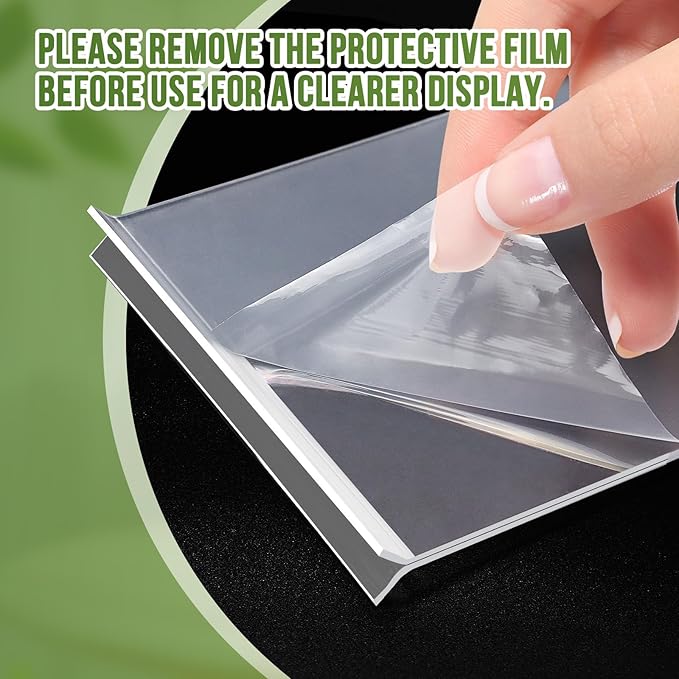 Acrylic Sign Holder 5x7, 25 Pack Clear Double Sided Table Menu Vertical Display - Image 6