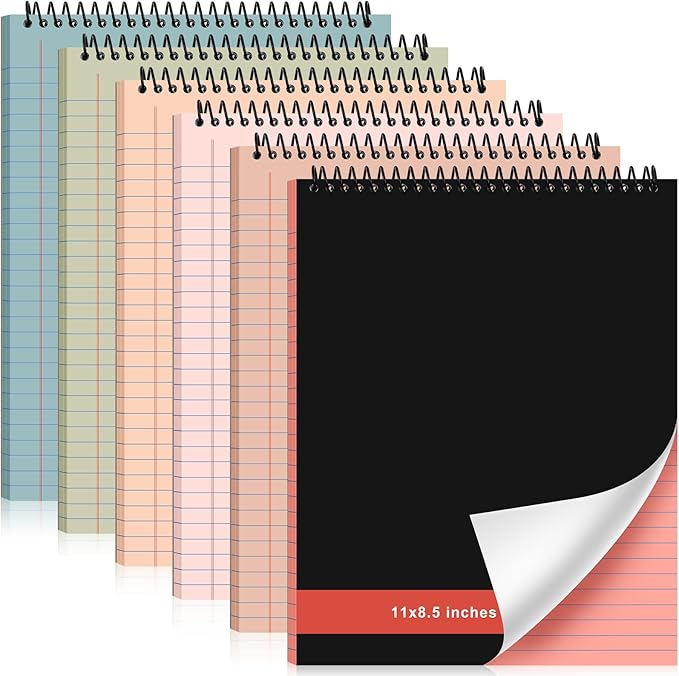 Resurhang 6 Pcs Legal Pad Top Spiral Bound Notebook 70 Sheets Double Sided by Resurhang