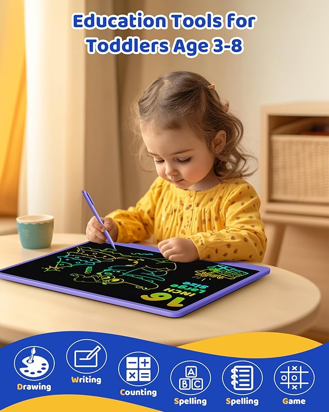 KOKODI LCD Writing Tablet for Kids 16 Inch Colorful Doodle Board, Electronic - Image 5
