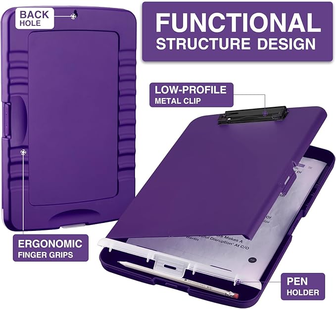 Sooez Clipboard with Storage, High Capacity Nursing Clipboards with Pen Holder - Image 2