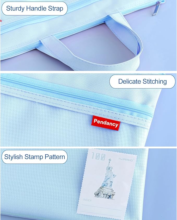 Pendancy Mesh Zipper Pouch 11x13.7 in, Large Double Pocket Waterproof File Bag - Image 5