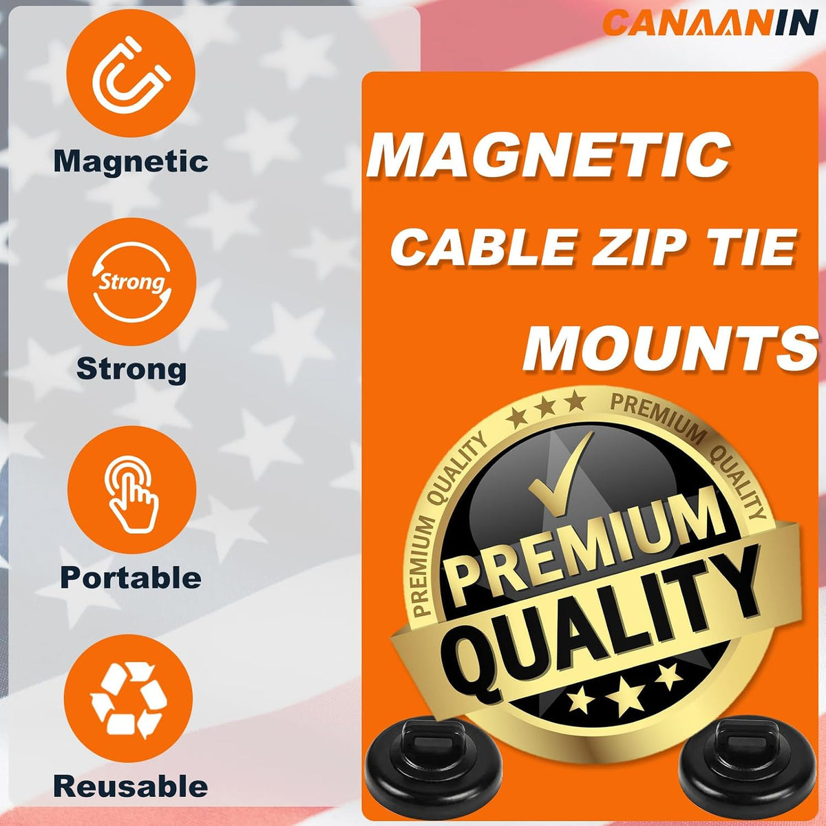 Magnet Zip Tie Mount Magnetic Zip Ties Mount Clips Base Holder Strong Multipu...
