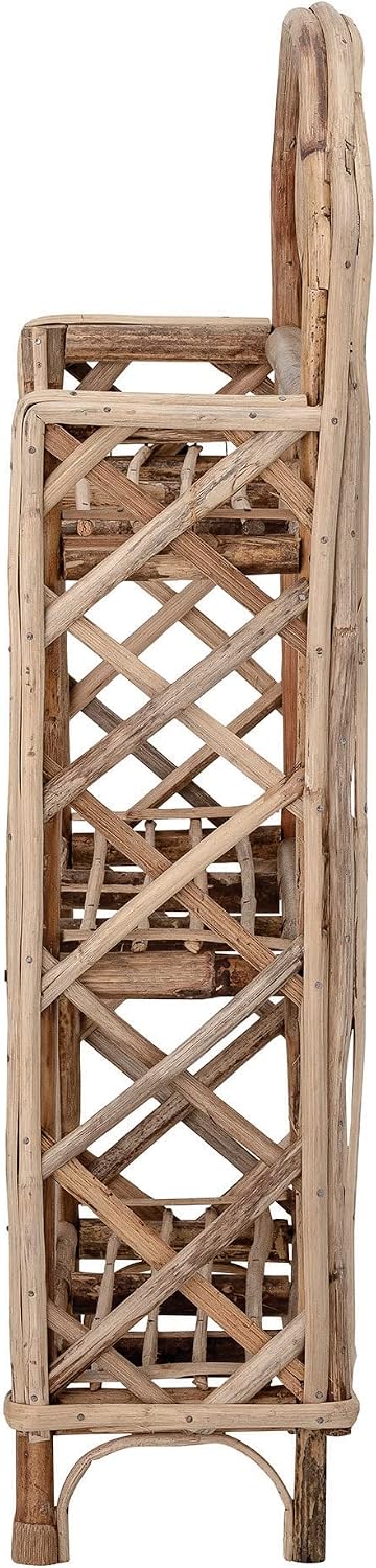 Bloomingville Boho Arched Woven Rattan 3-Tier Wall Shelf, Natural