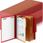 Skyygemm 48 Pcs Classification Folders Letter Size, 3 Divider Pressboard File