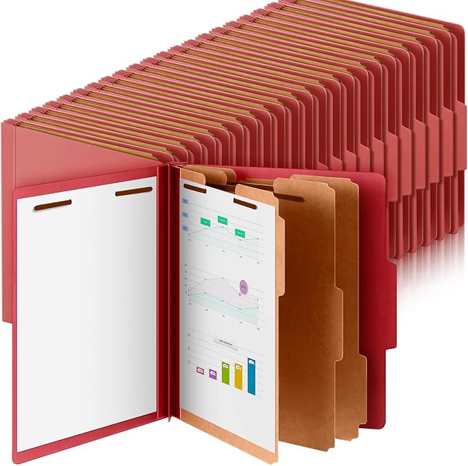 Skyygemm 48 Pcs Classification Folders Letter Size, 3 Divider Pressboard File by Skyygemm