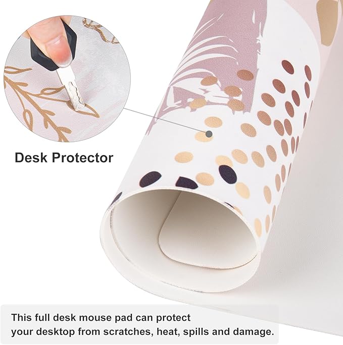QIYI Large Mouse Pad for Desk, Cute Desk Mat for Desktop, Women Girls Office - Image 5