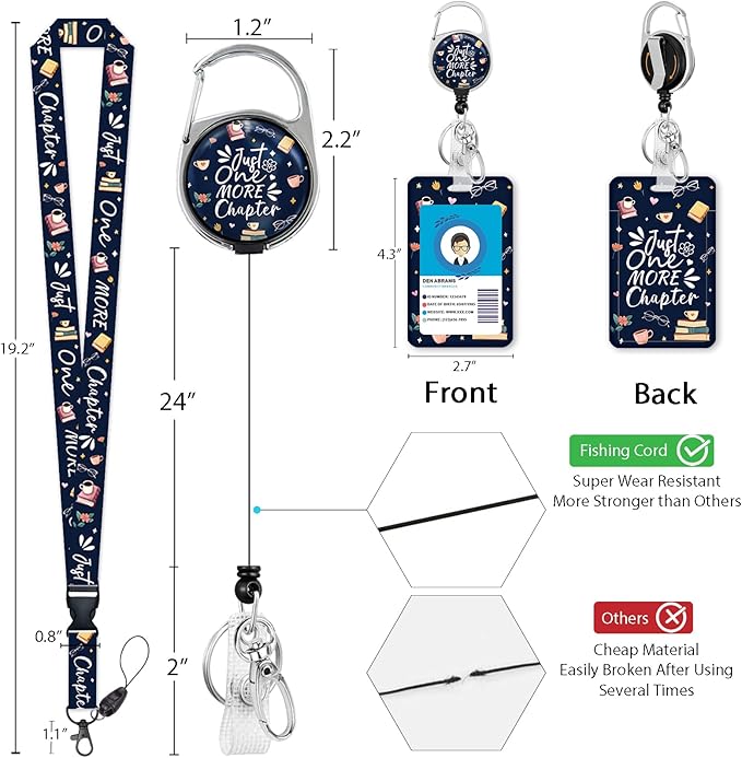Giancomics Book Lover Lanyards for Id Badges, Readers ID Badge Holder - Image 5