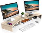 fitueyes dual monitor stand riser, adjustable length and, main product view
