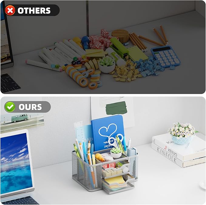 Marbrasse Mesh Desk Organizer, Pen Organizer - Image 7