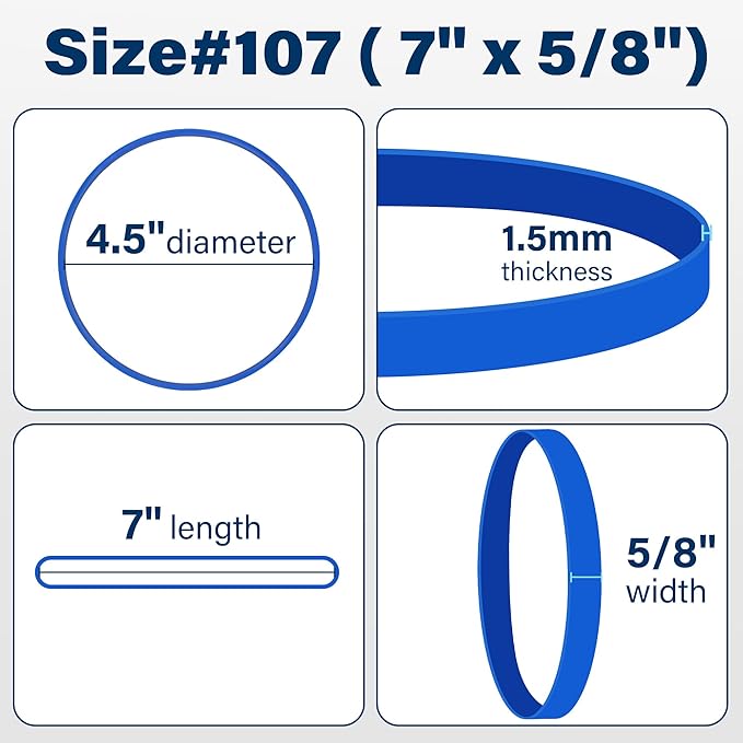 LotFancy Large Rubber Bands, Heavy Duty Blue Long Rubber Bands - Image 2