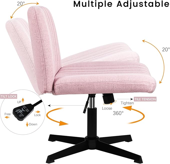 PUKAMI Criss Cross Chair, Armless Cross Legged Office Desk Chair No Wheels - Image 6
