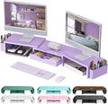 gianotter dual monitor stand riser with drawer and, main product view