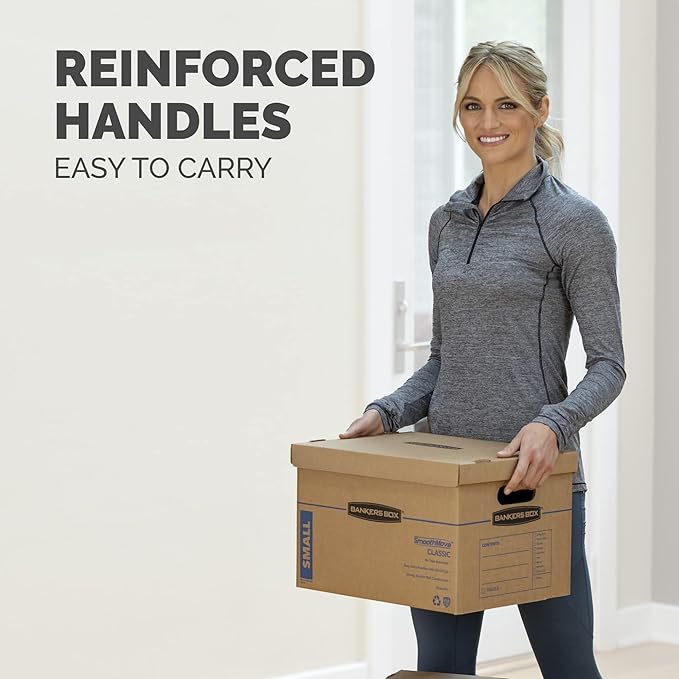 Bankers Box Small Classic Moving Box 15 Pack, Reinforced Handles, Tape-Free - Image 6