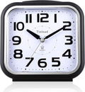 Tinload 5.5" Large Analog Alarm Clock Silent Non Ticking, Gentle Wake, Beep by Tinload