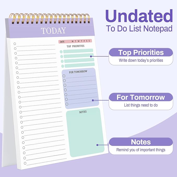to Do List Notepad with 60 Tear Off Sheets, 6.7 x 9.8" to Do List Notebook - Image 7
