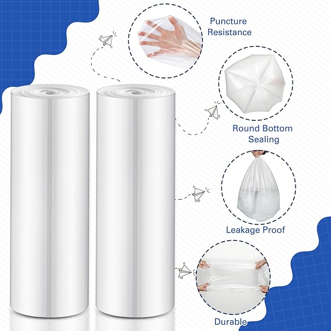 Baderke 40 Pcs Shredder Bags 15 Gallon Paper Shred Waste Bags 26'' x 30'' White - Image 3