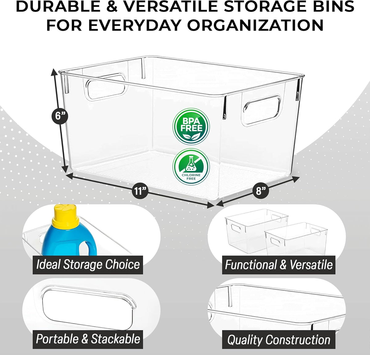 ClearSpace Clear Plastic Storage Bins – Pantry Organizers & Storage Conta...