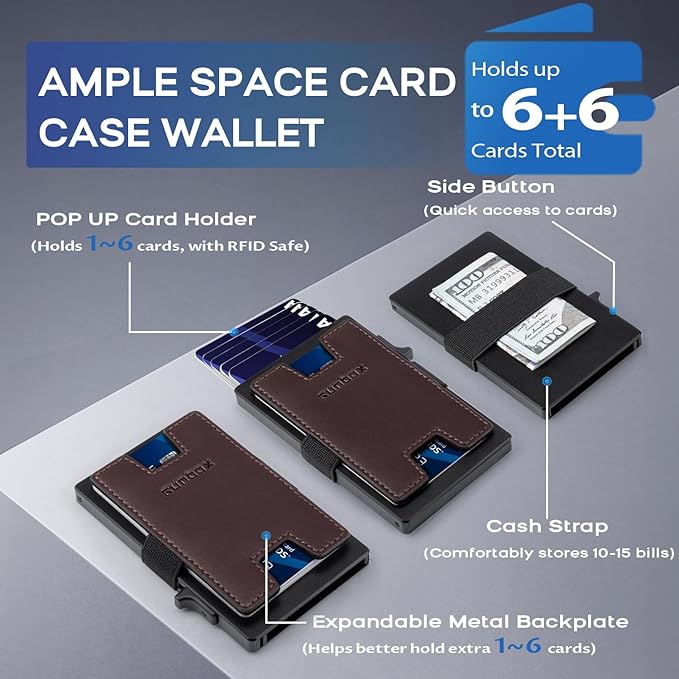 RUNBOX Slim Card Holder Wallet for Men, Minimalist RFID Blocking Wallet - Image 2