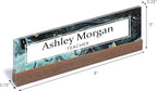 ARTBLOX | Office Personalized Name Plate Green Marble Design On Clear Acrylic - Image 3