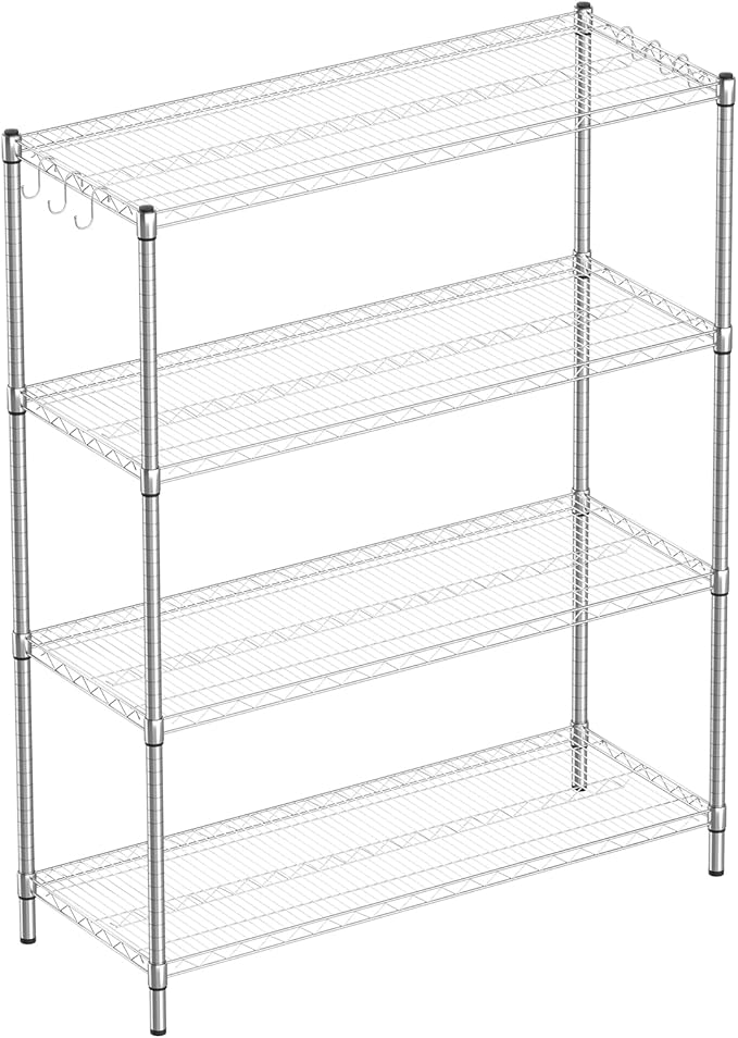 Guan River 4-Shelf Adjustable Metal Shelf Wire Shelving Unit Heavy Duty Storage by GuanRiver