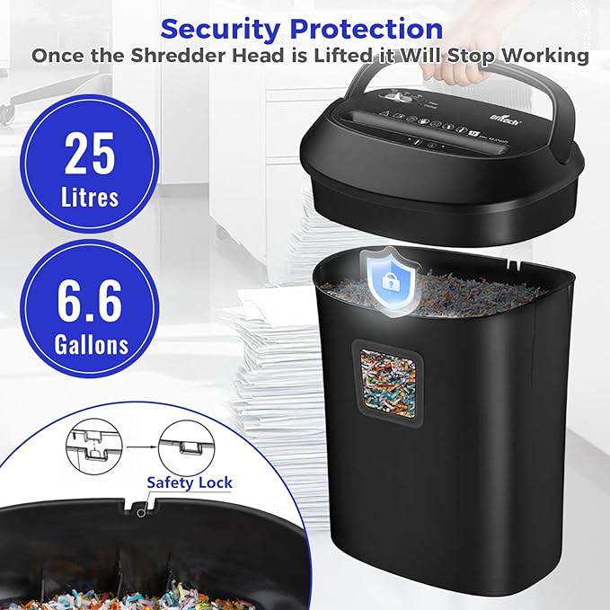 Ofitech Paper Shredder Cross-Cut Shredder - Image 3