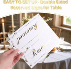 12 Pack Reserved Table Signs White Reserved Table Tent Card - Image 3