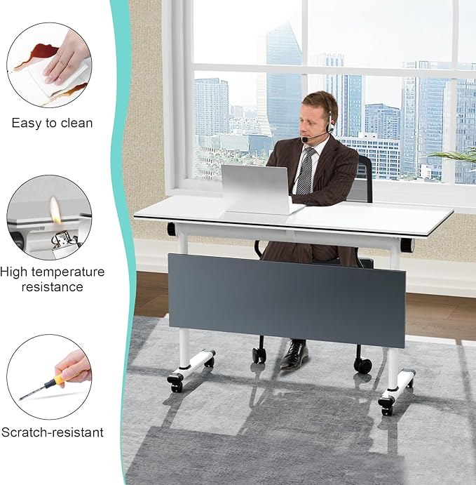 Conference Table, 55.1''Folding Conference Room Table - Image 5